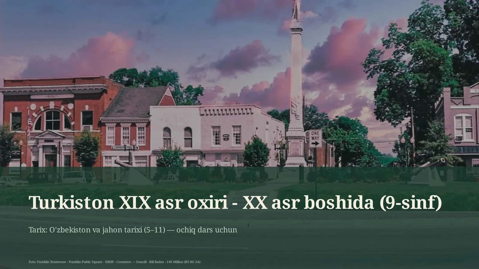 Turkiston XIX asr oxiri - XX asr boshida (9-sinf)