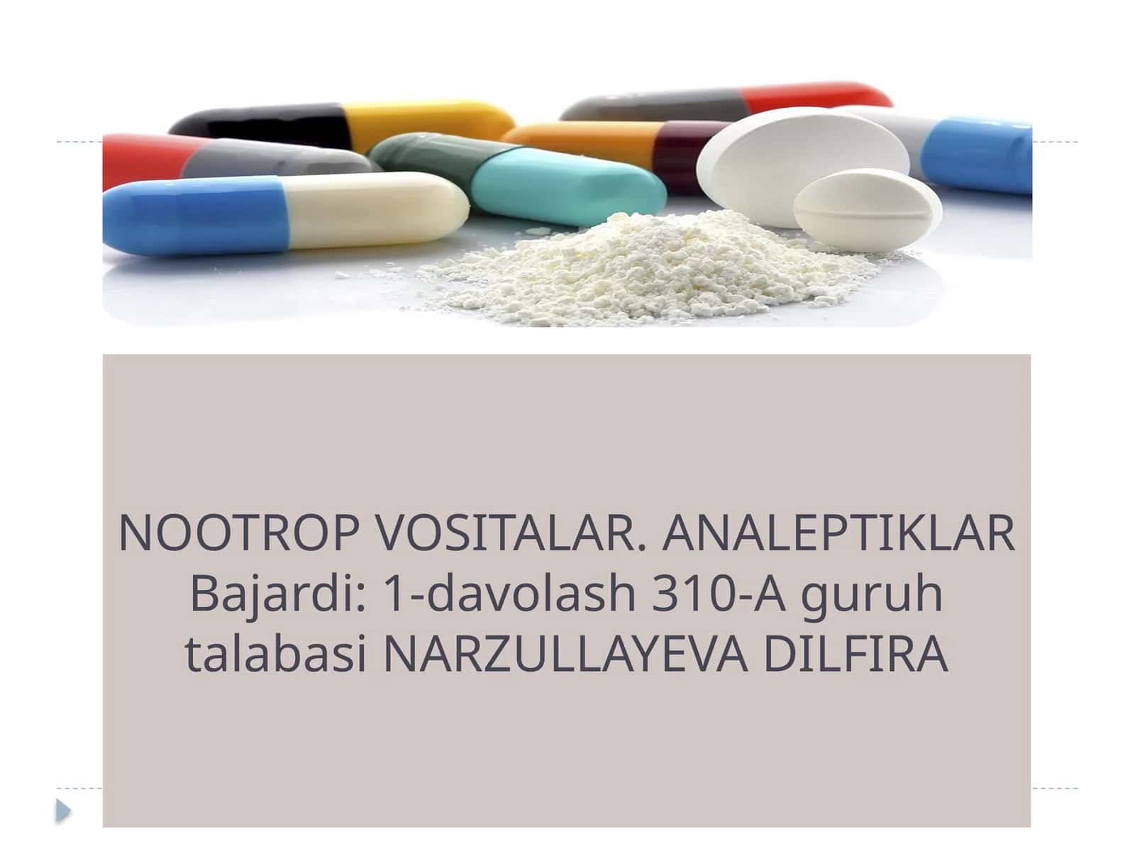 NOOTROP VOSITALAR ANALEPTIKLAR