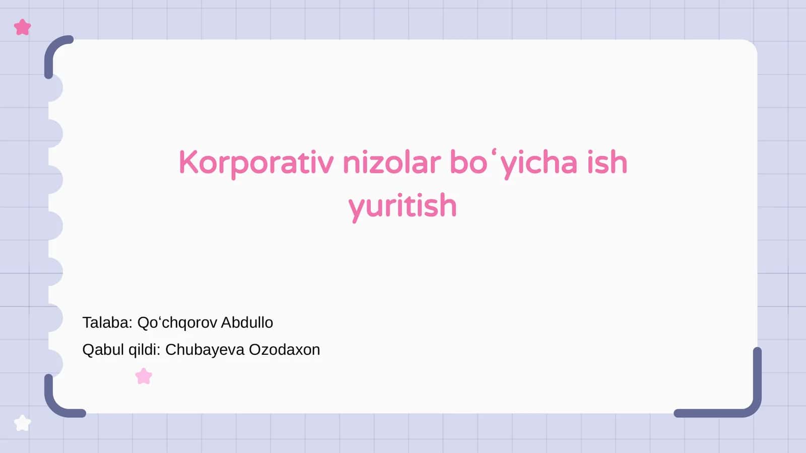 Korporativ nizolar boʻyicha ish yuritish