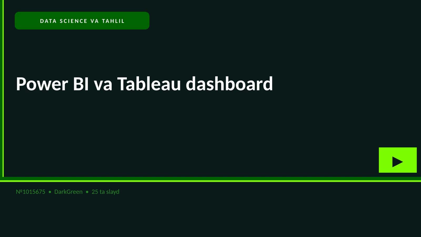 DATA SCIENCE VA TAHLIL