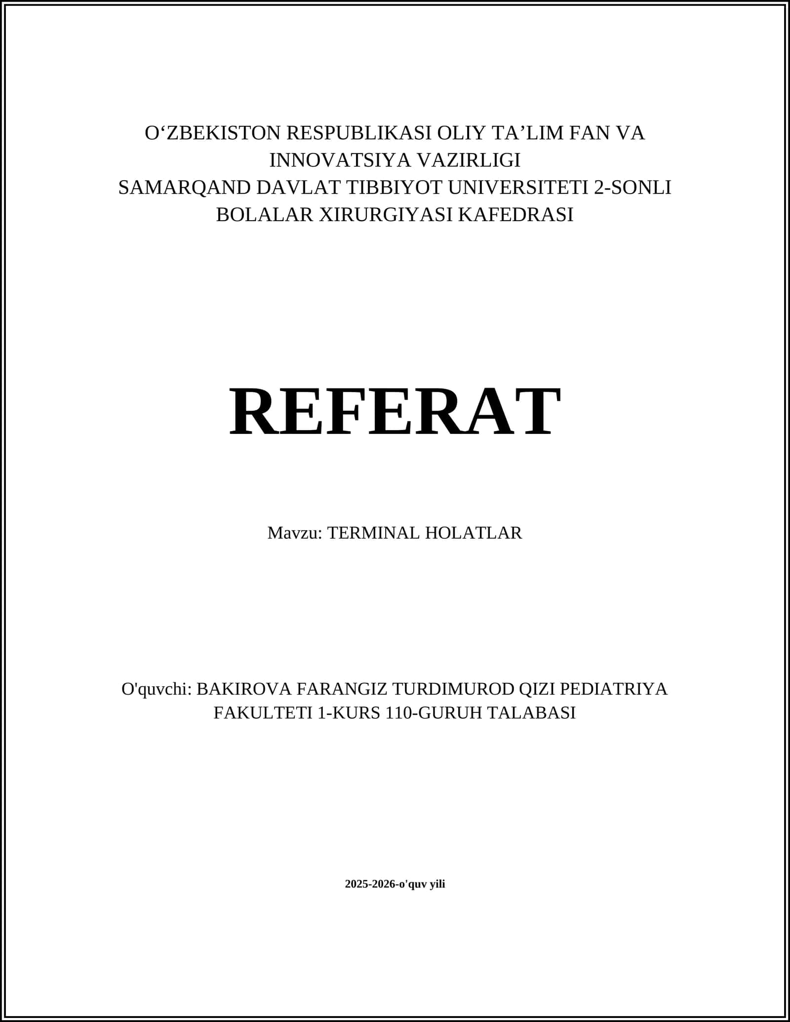 TERMINAL HOLATLAR
