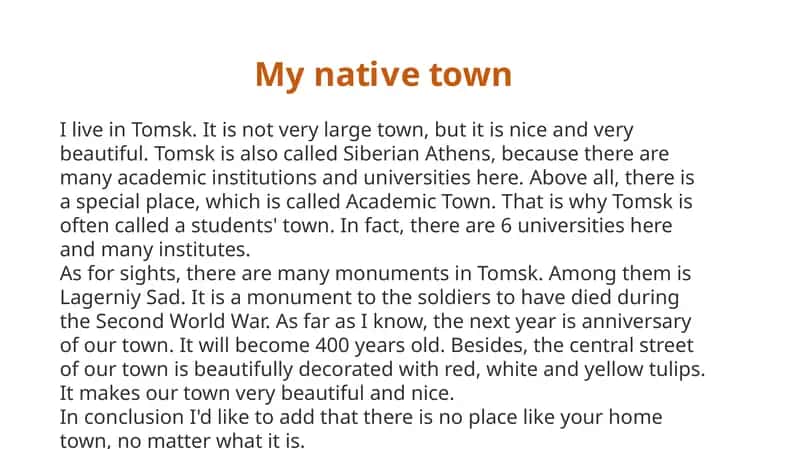 My native town