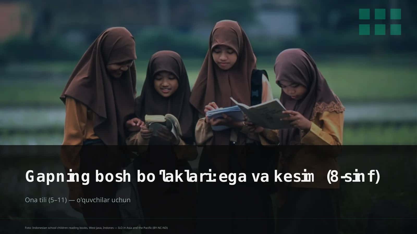 Gapning bosh bo'laklari: ega va kesim (8-sinf)