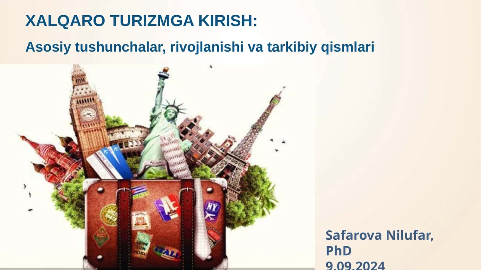XALQARO TURIZMGA KIRISH