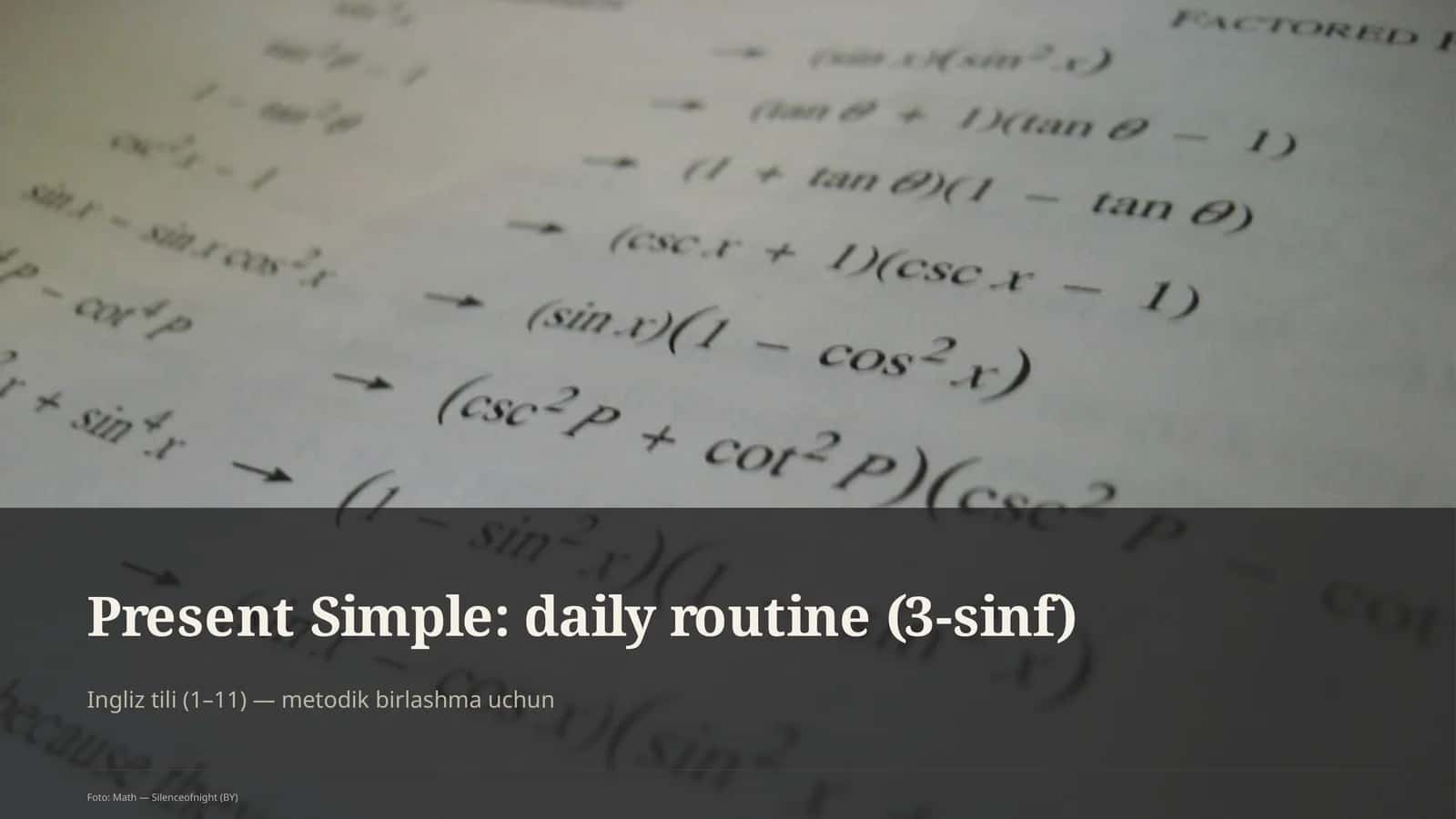 Present Simple: daily routine (3-sinf)
