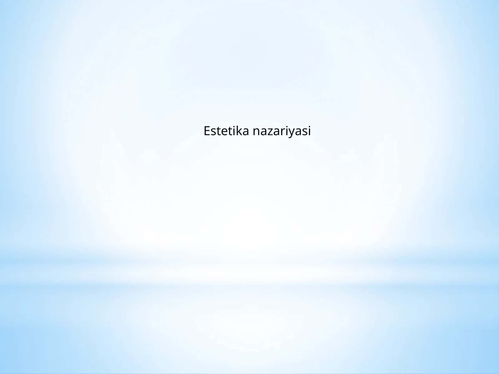 Estetika nazariyasi
