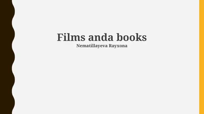 Narrative Crossroads: Film and Book Structures