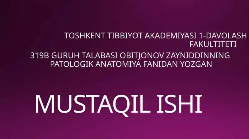 Infeksion Kasalliklarni Diagnostika Usullari