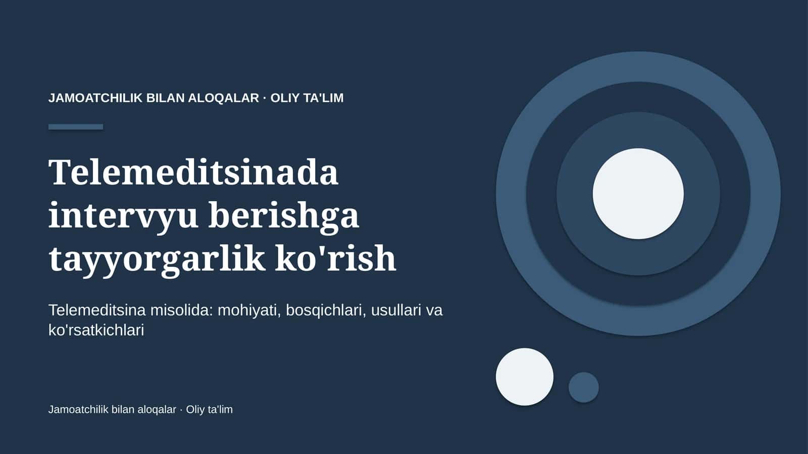 telemeditsinada intervyu berishga tayyorgarlik ko'rish 4231