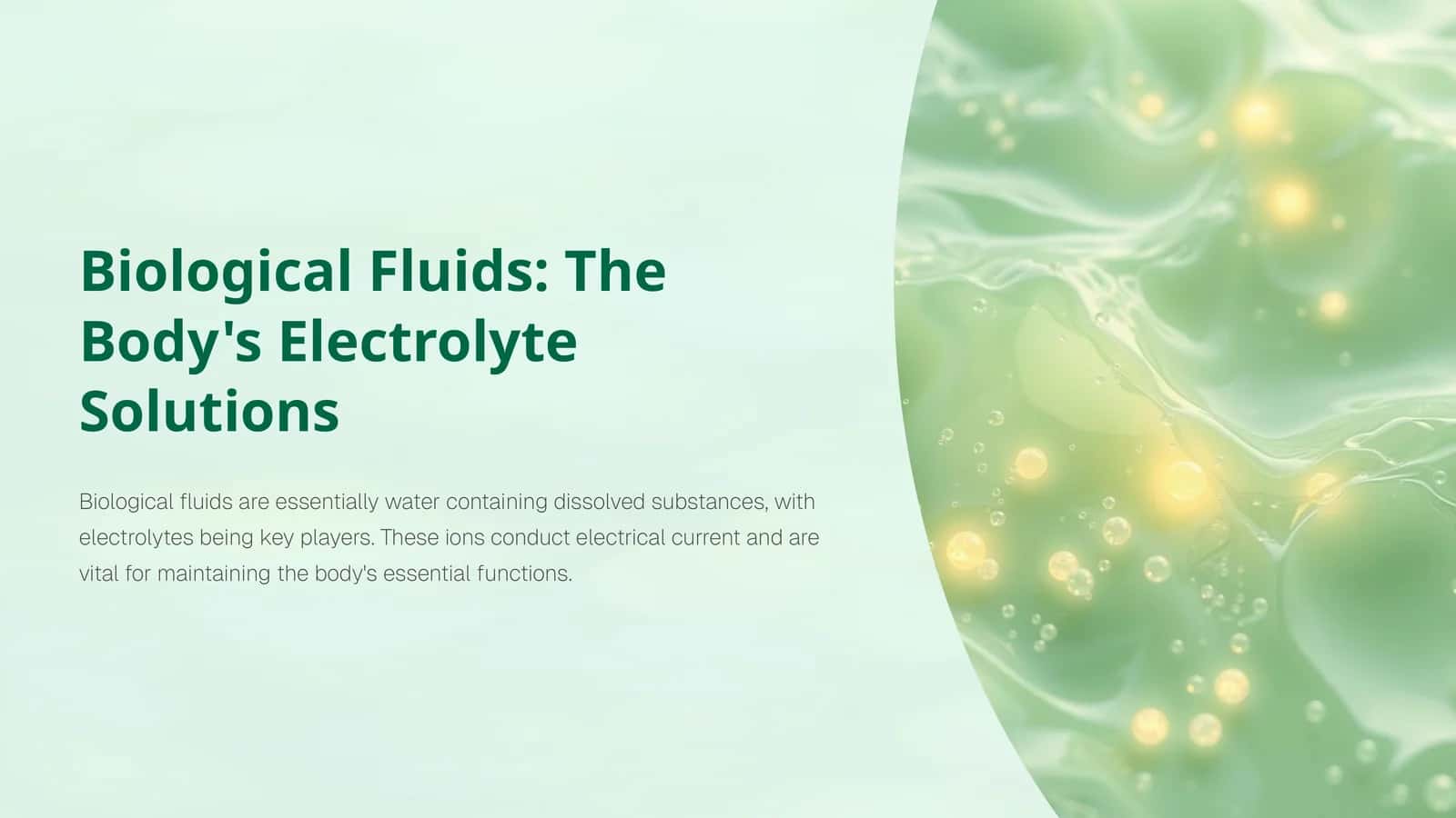 Biological Fluids: The Body's Electrolyte Solutions
