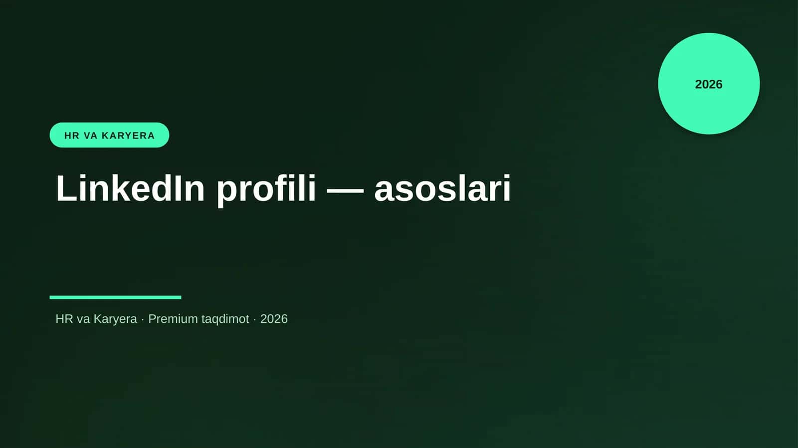 LinkedIn profili — asoslari