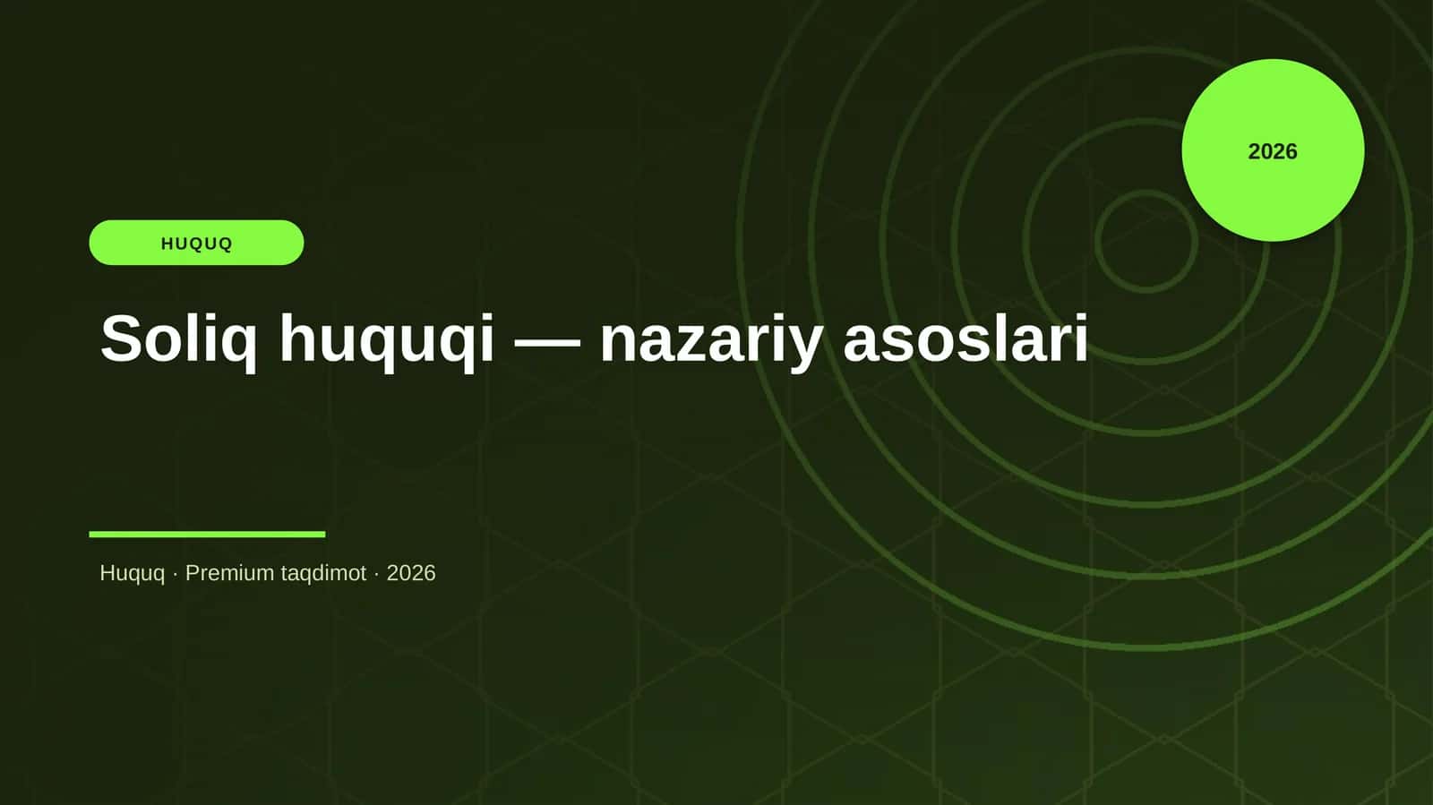Soliq huquqi — nazariy asoslari