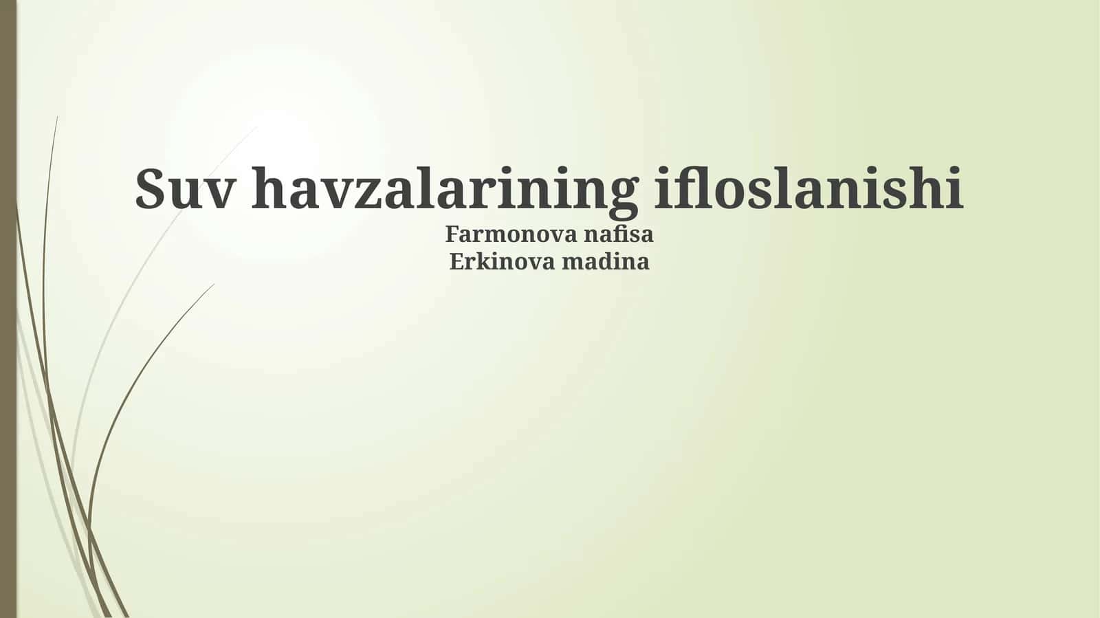 Suv havzalarining ifloslanishi