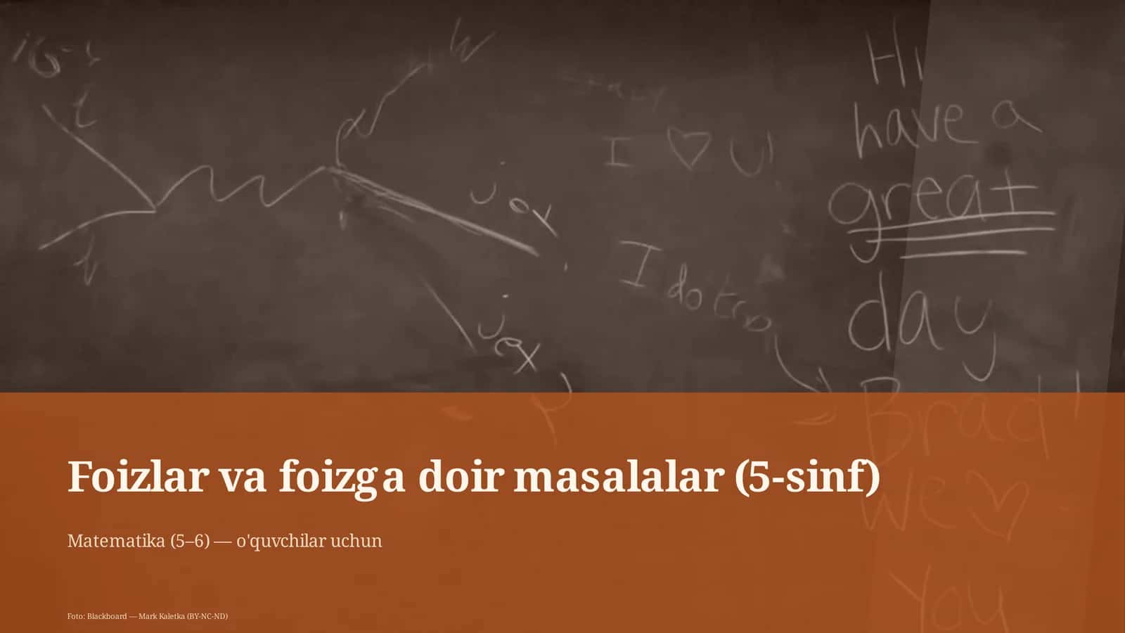 Foizlar va foizga doir masalalar (5-sinf)