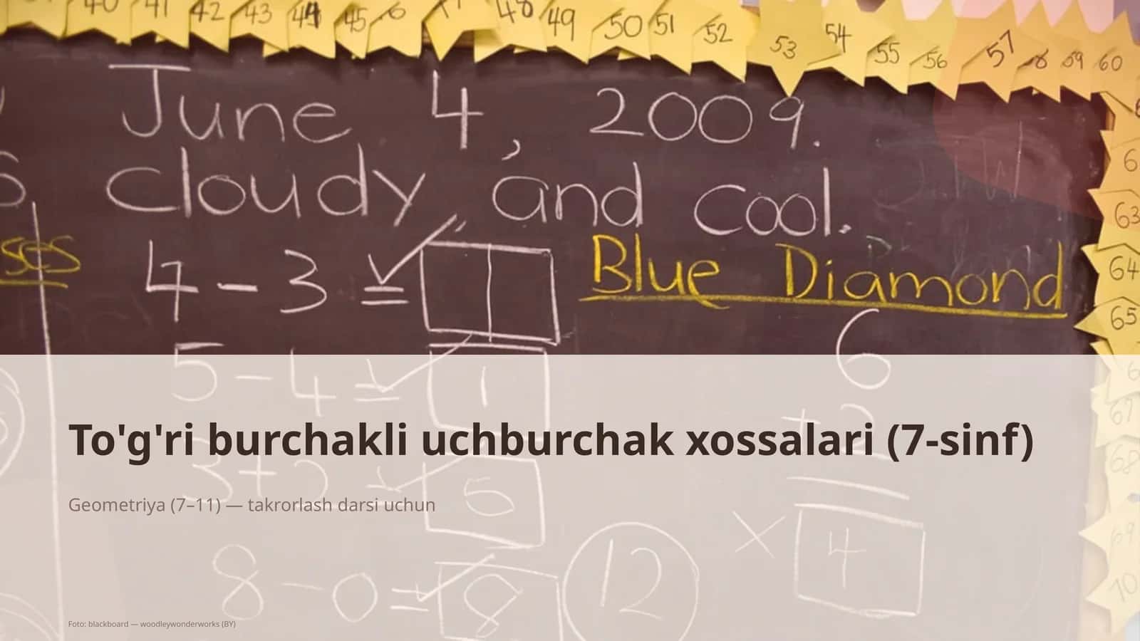 To'g'ri burchakli uchburchak xossalari (7-sinf)