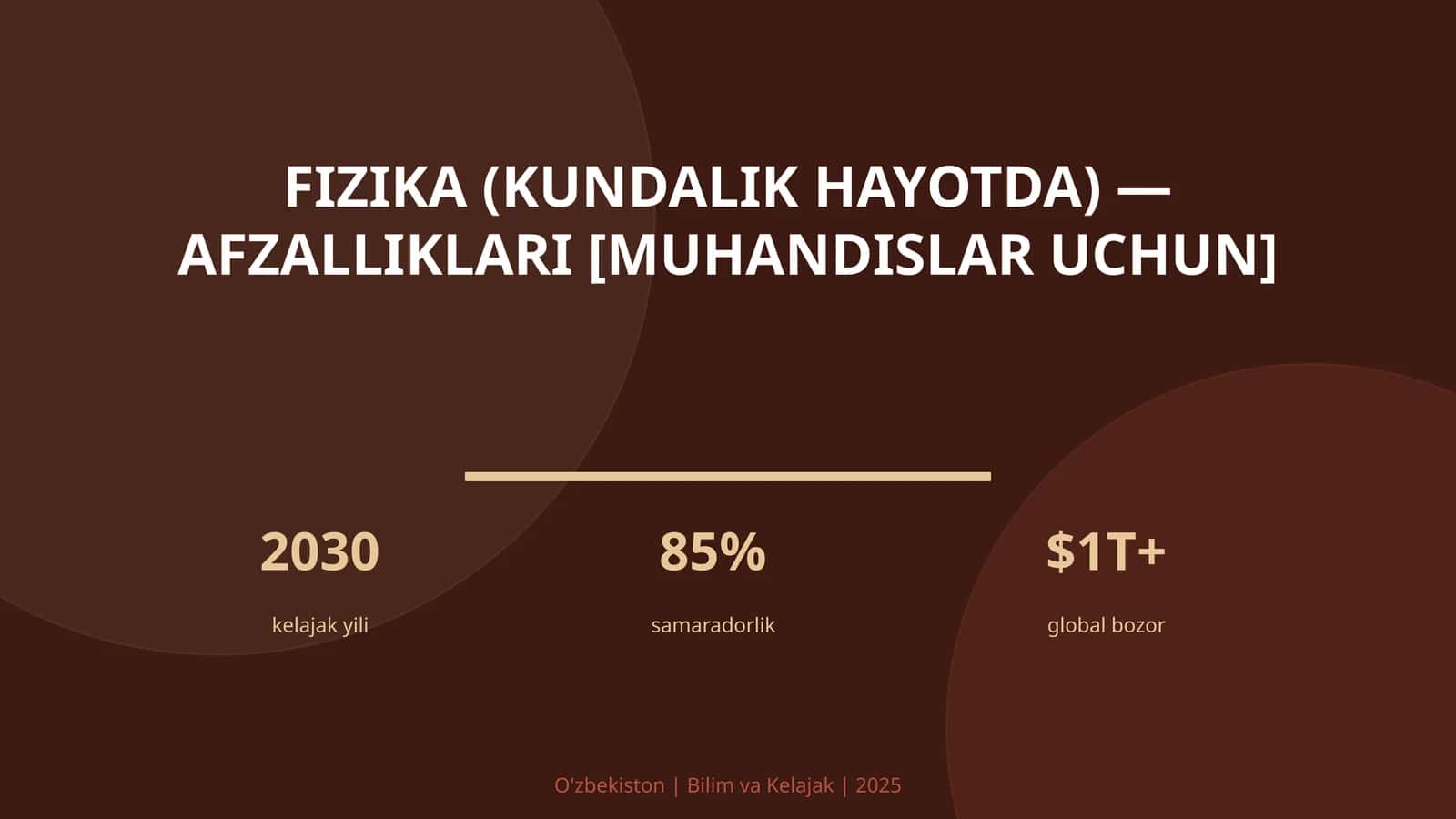 Fizika (kundalik hayotda) — afzalliklari [muhandislar uchun]