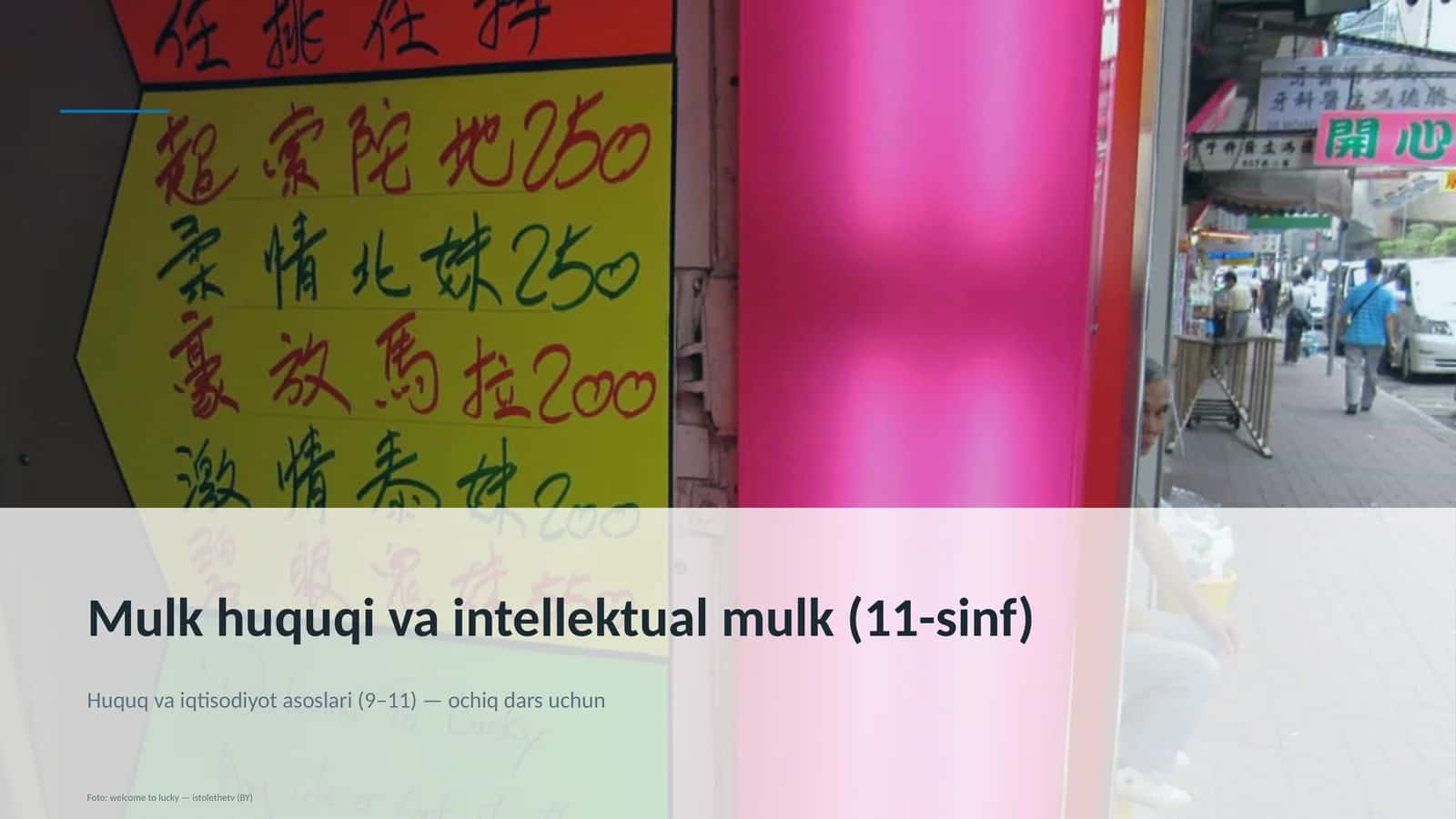 Mulk huquqi va intellektual mulk (11-sinf)