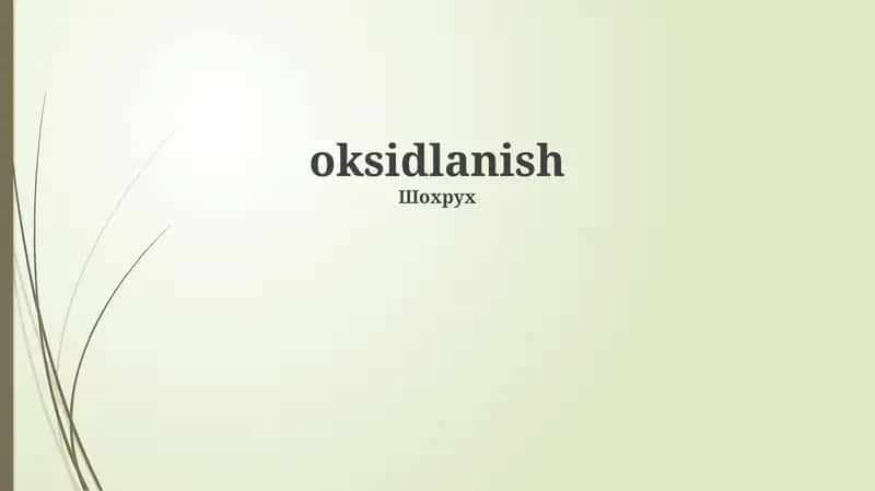 Oksidlanish