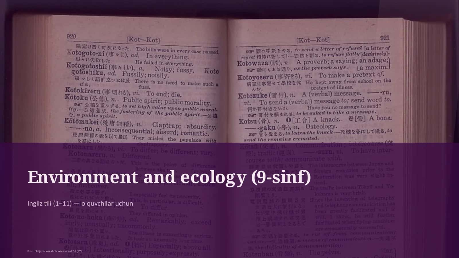 Environment and ecology (9-sinf)