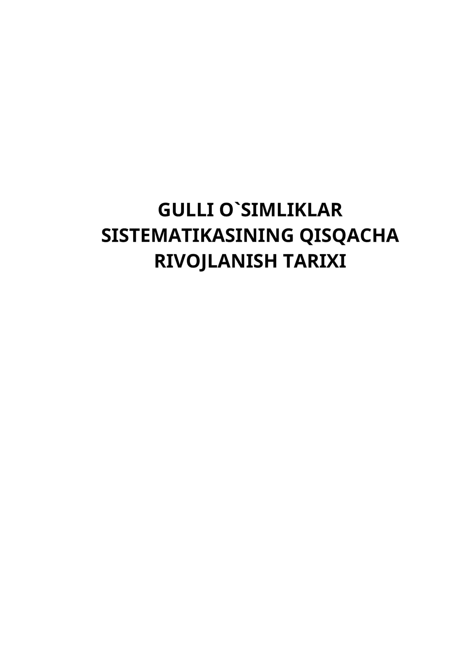 O`simliklar tasnifoti