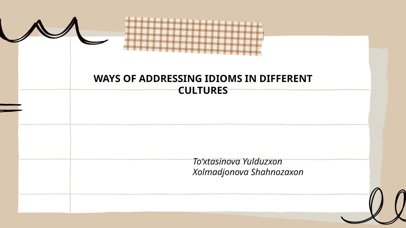 Idioms in Different Cultures