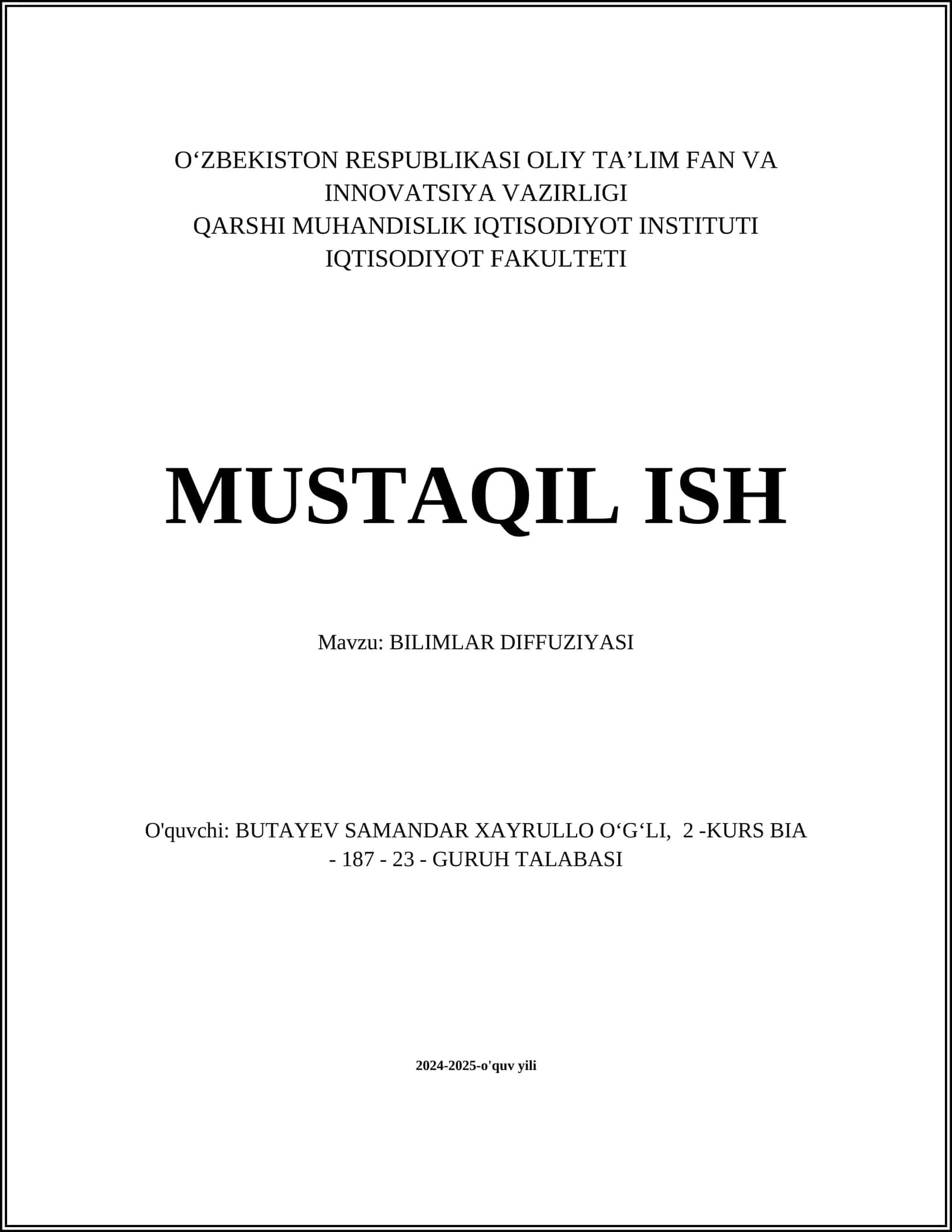 BILIMLAR DIFFUZIYASI