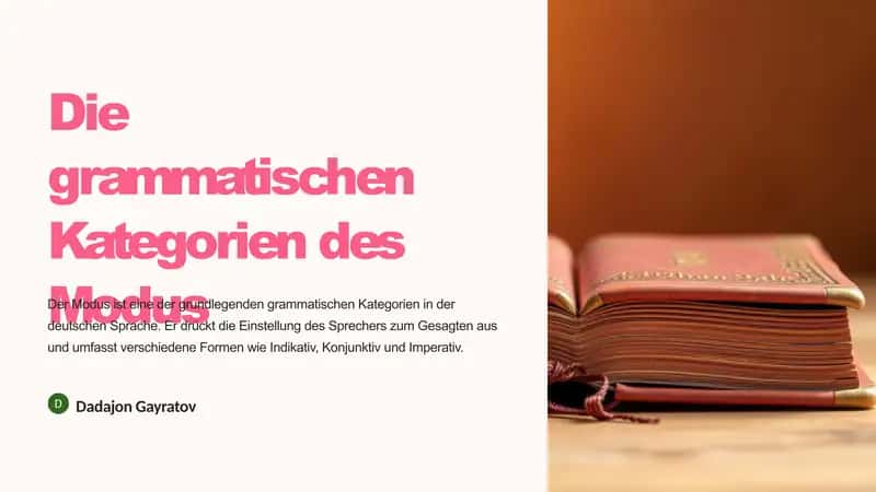 Die grammatischen Kategorien des Modus