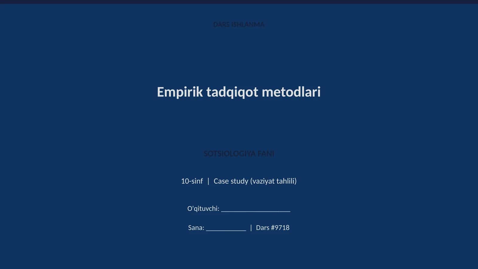 Empirik tadqiqot metodlari