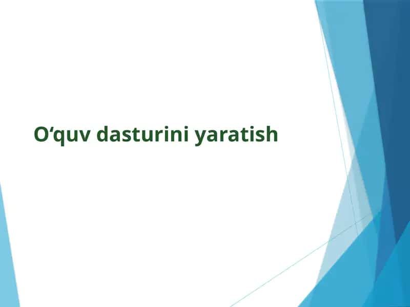 O‘quv dasturi 1