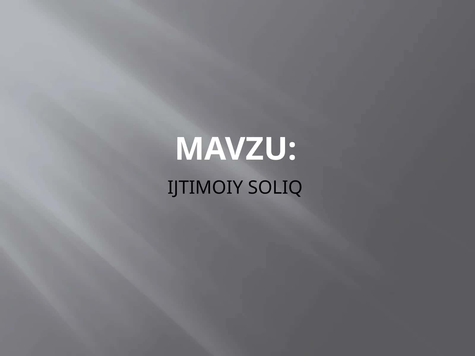 IJTIMOIY SOLIQ