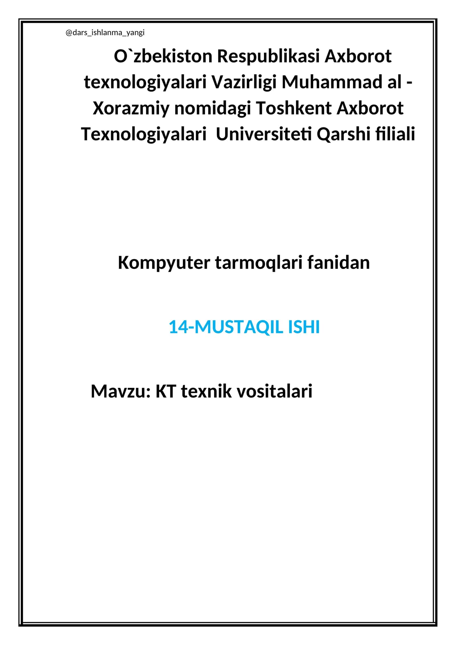 KT texnik vositalari