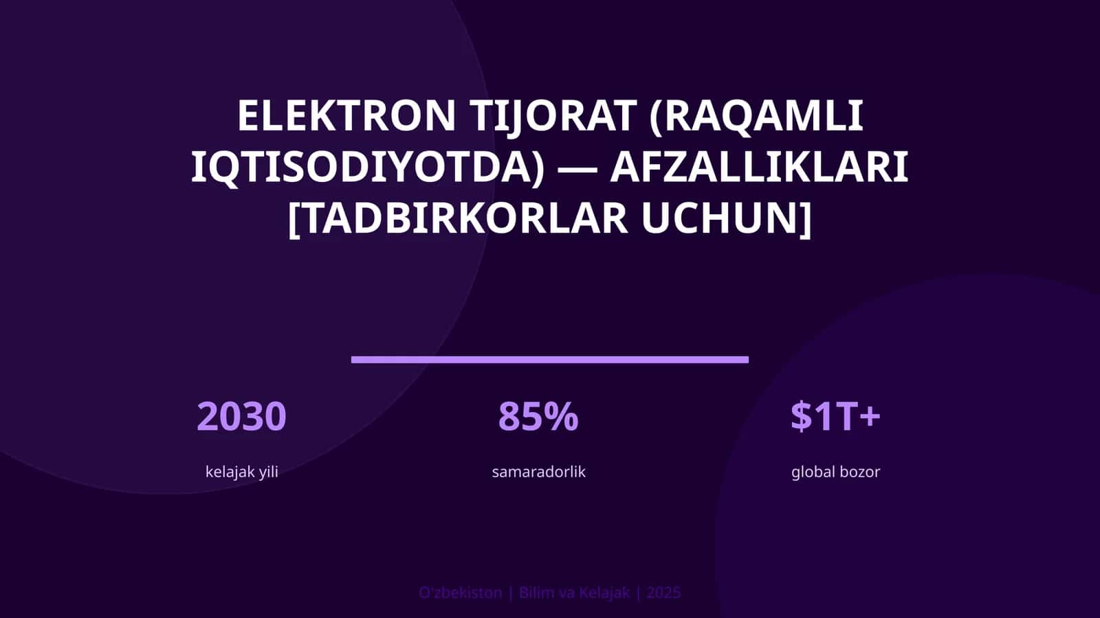 Elektron tijorat (raqamli iqtisodiyotda) — afzalliklari [tadbirkorlar uchun]