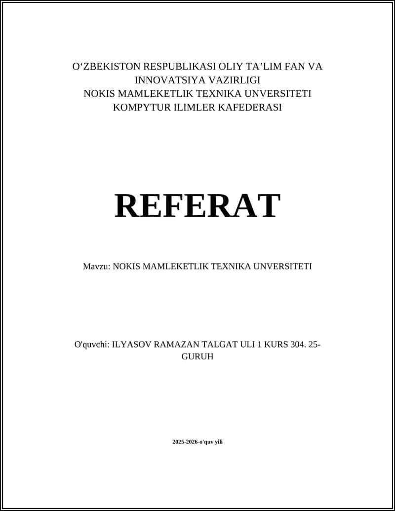 Nokis Mamlakatlik Texnika Universiteti