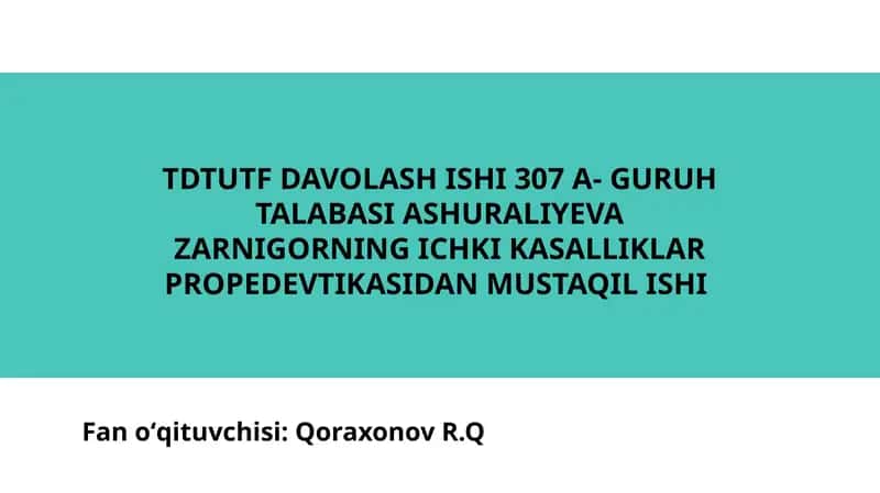 Bemorlarnimustaqilkoʻzdankechirish