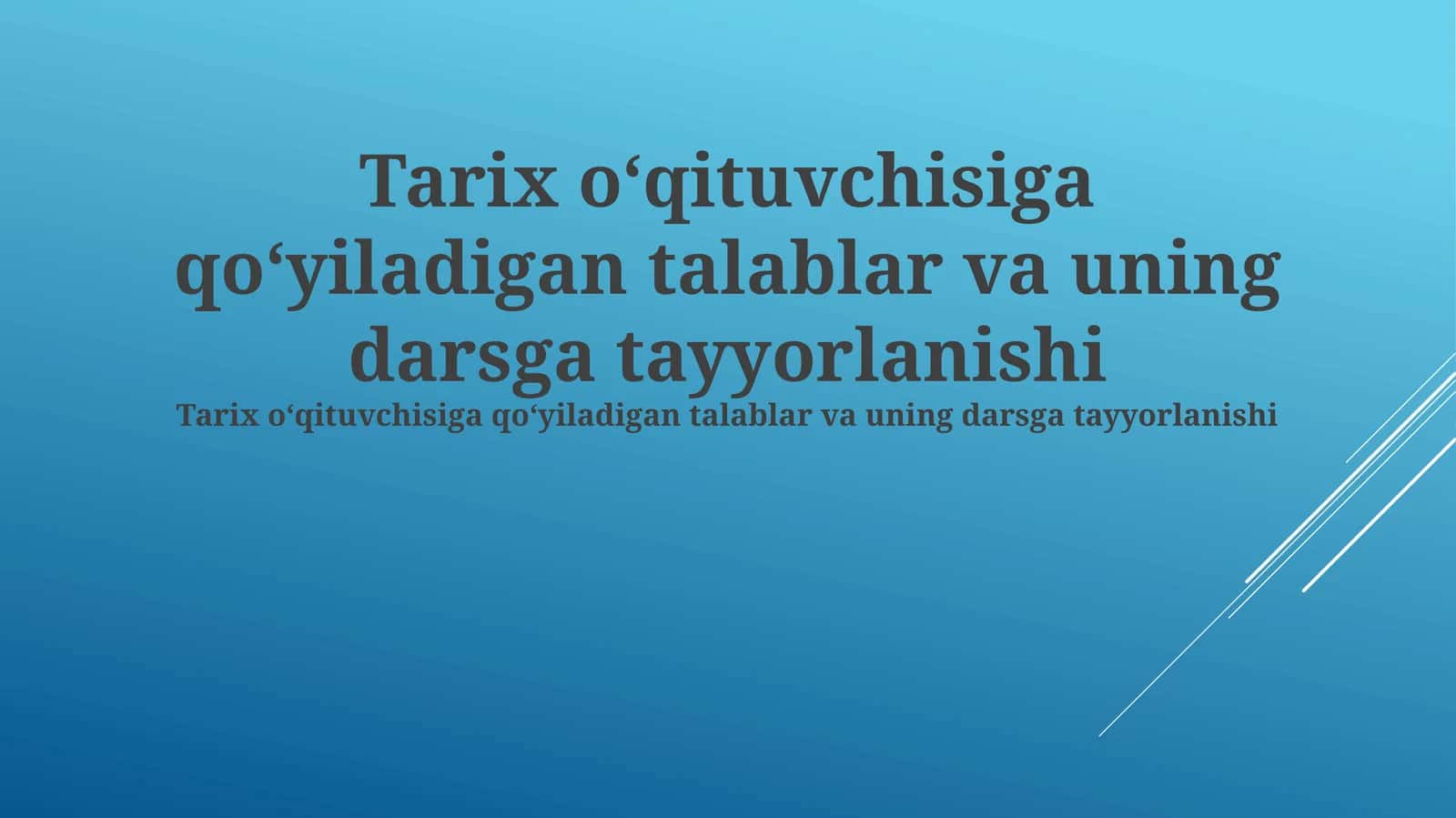 Darsga tayyorlanishi