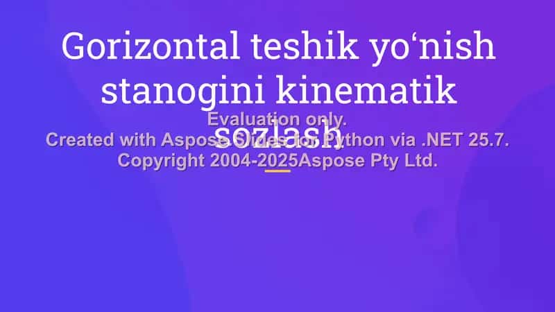 Stanogni sozlash