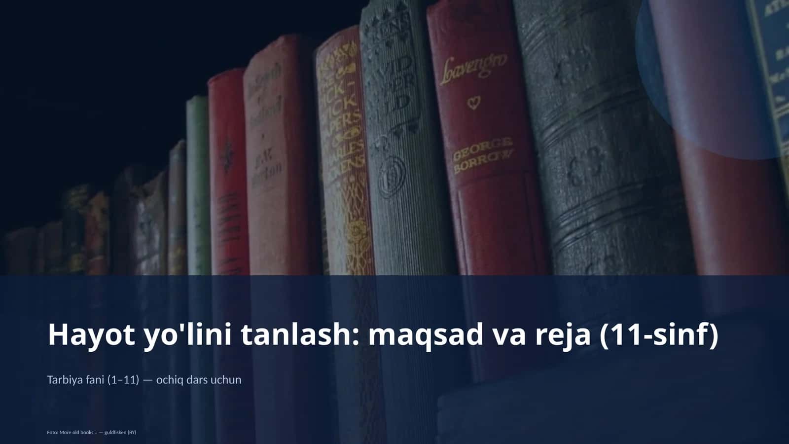 Hayot yo'lini tanlash: maqsad va reja (11-sinf)