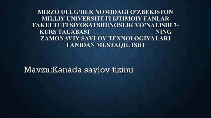 Kanada saylov tizimi