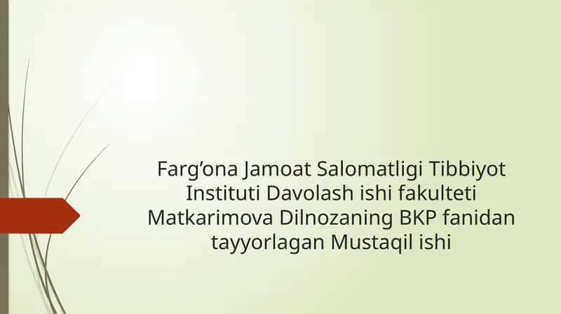 Mustaqilishi Bolalardagi Surunkali Infektsiya O'choqlari