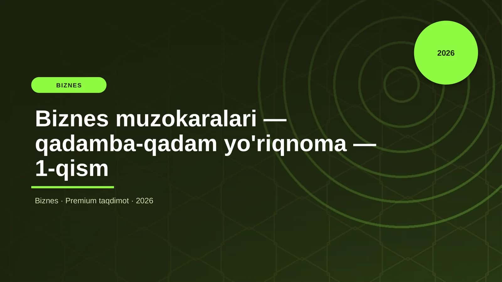 Biznes muzokaralari - qadamba-qadam yo'riqnoma - 1-qism