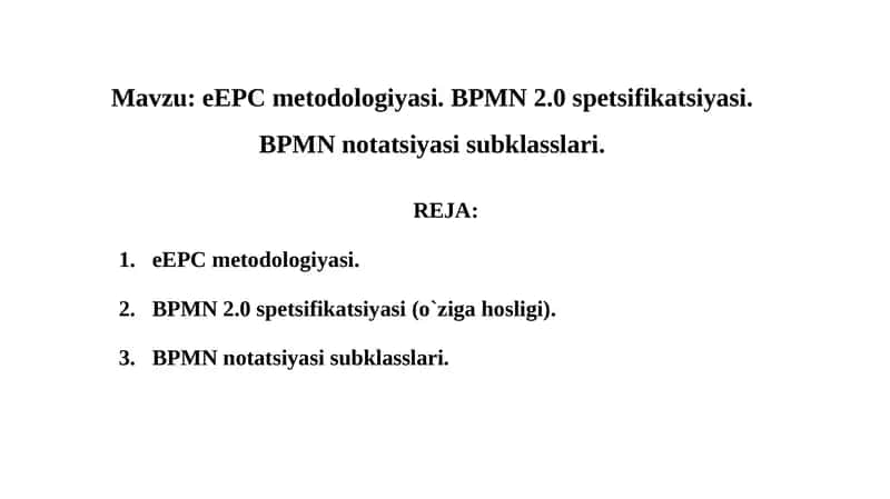 BPMN 2.0 spetsifikatsiyasi