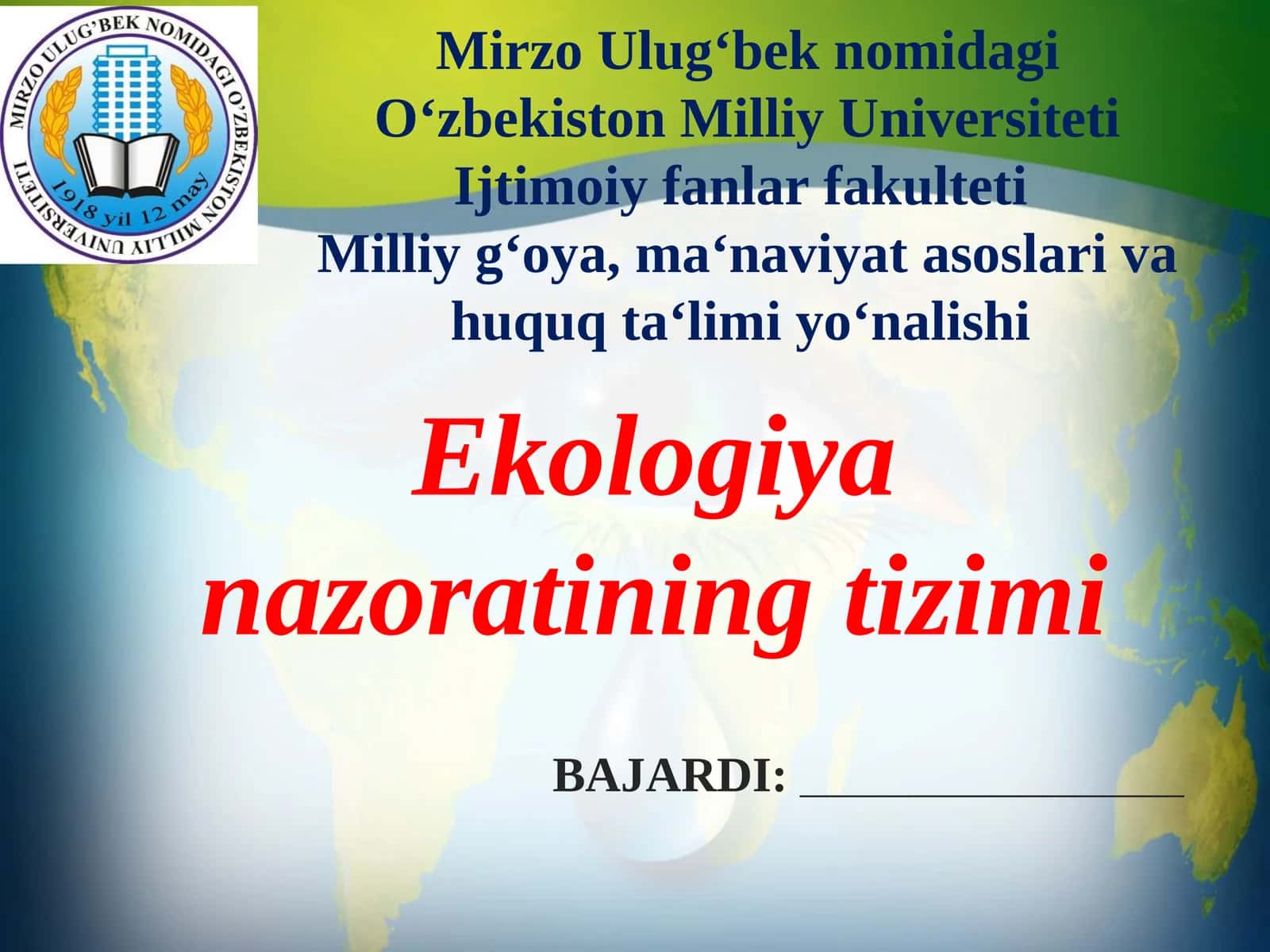 Ekologiya nazoratining tizimi