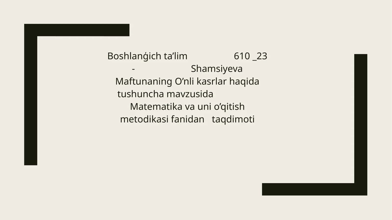 O’nli kasrlar haqida tushuncha