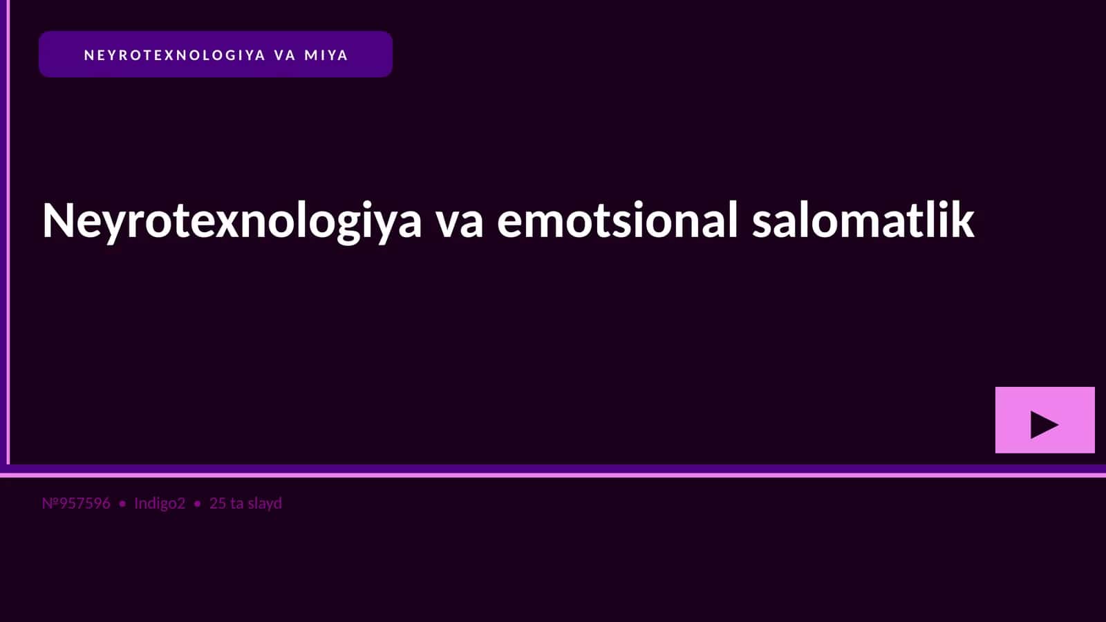 NEYROTEXNOLOGIYA VA MIYA