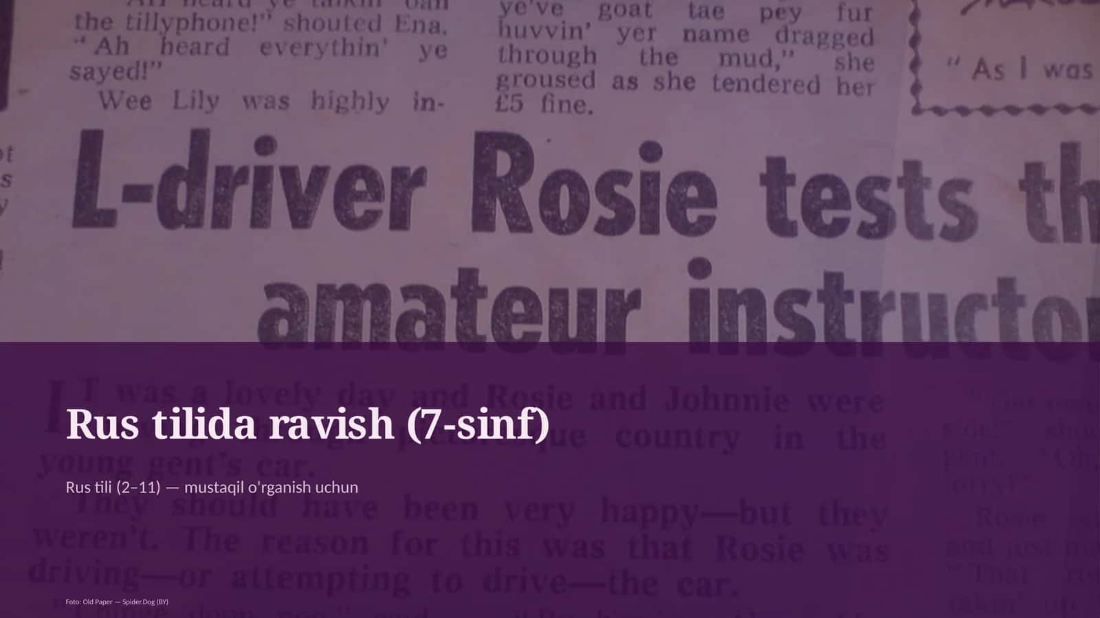 Rus tilida ravish (7-sinf)