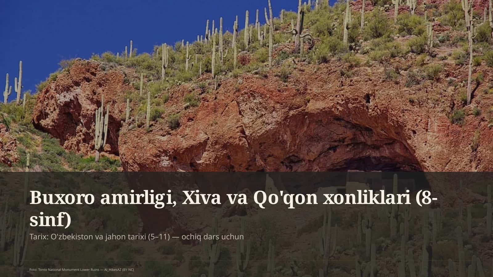 Buxoro amirligi, Xiva va Qo'qon xonliklari (8-sinf)