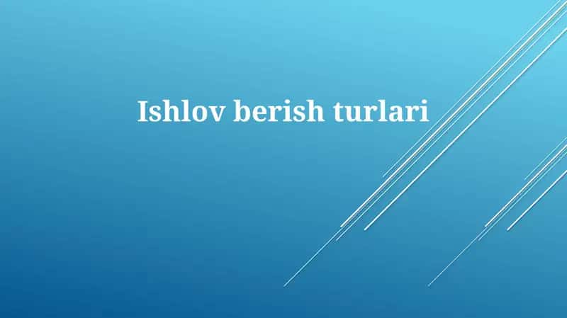 Qayta ishlash turlari