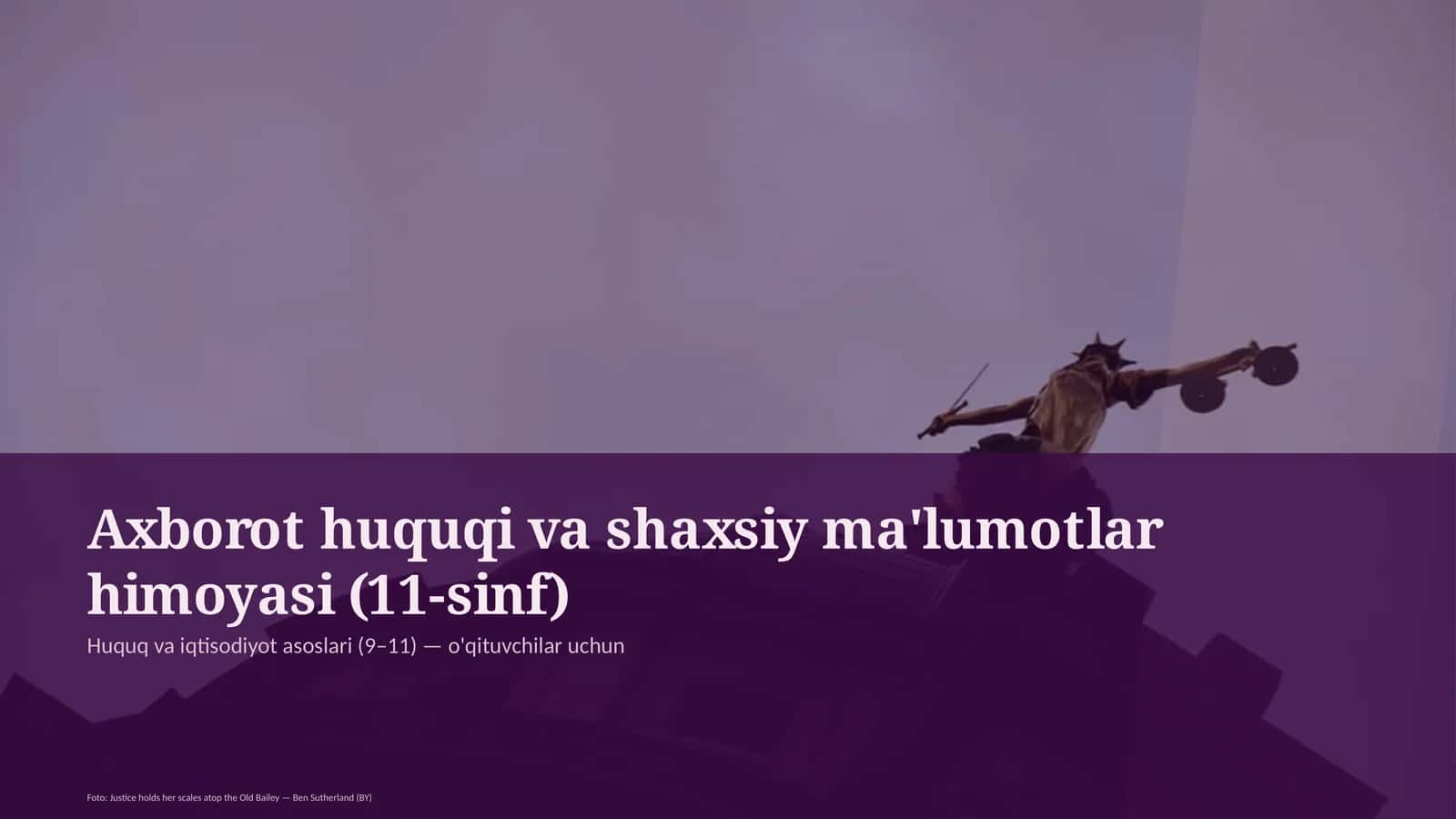 Axborot huquqi va shaxsiy ma'lumotlar himoyasi (11-sinf)