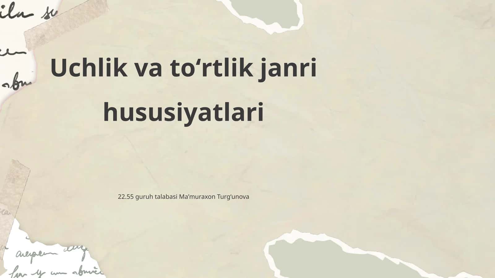 Uchlik va to'rtlik janrlari