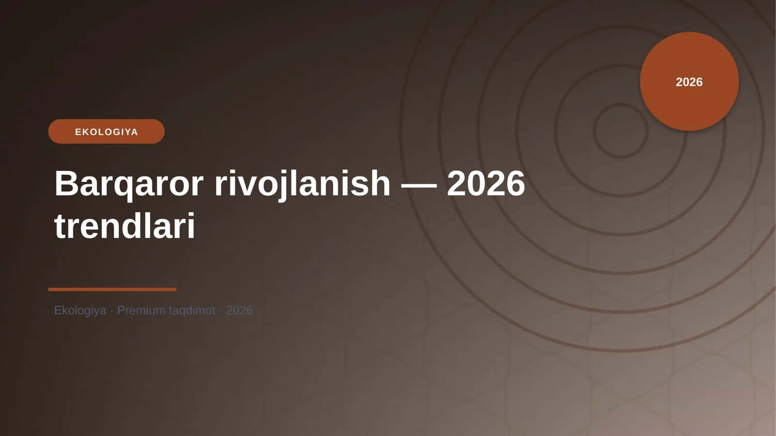 Barqaror rivojlanish — 2026 trendlari
